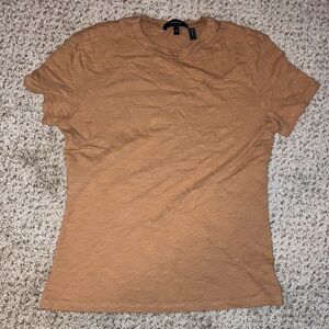 Theory Cotton Tiny Tee Women's Small Short Sleeve in Orange Sienna